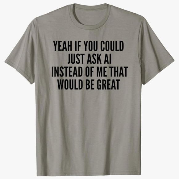 New AI ARTIFICIAL INTELLIGENCE GRAPHIC T-SHIRT MENS XL Funny Gift Slate - Picture 1 of 6